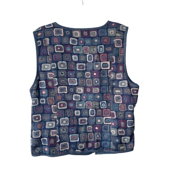 Vintage 90s City Blues By Koret Denim Vest Size XL Jacquard Deadstock NEW - Picture 2 of 9